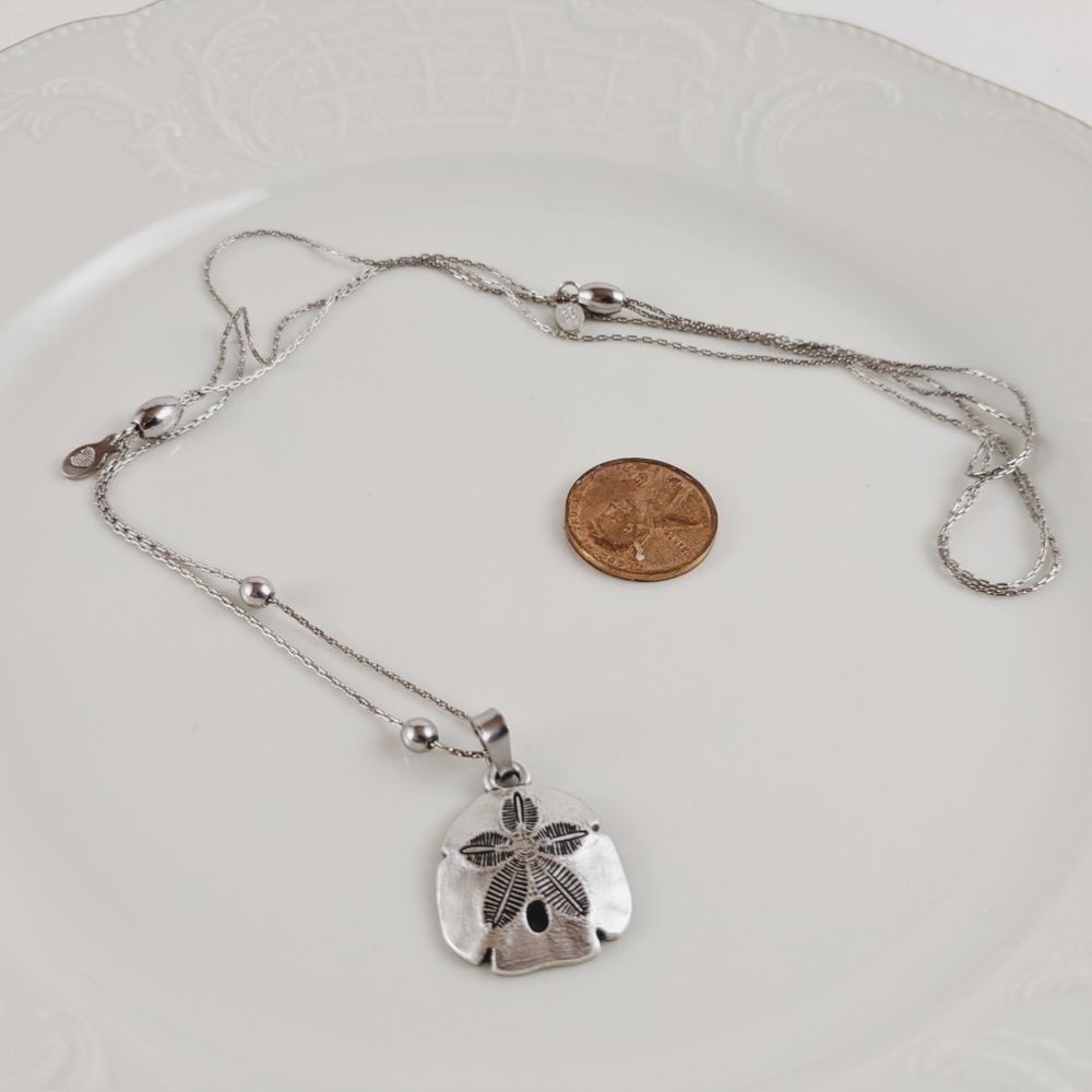 Alex & Ani Sand Dollar Silver Adj. Chain Necklace